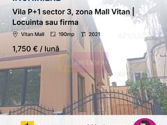 Vila P+1 sector 3, zona Mall Vitan | Locuinta sau firma
